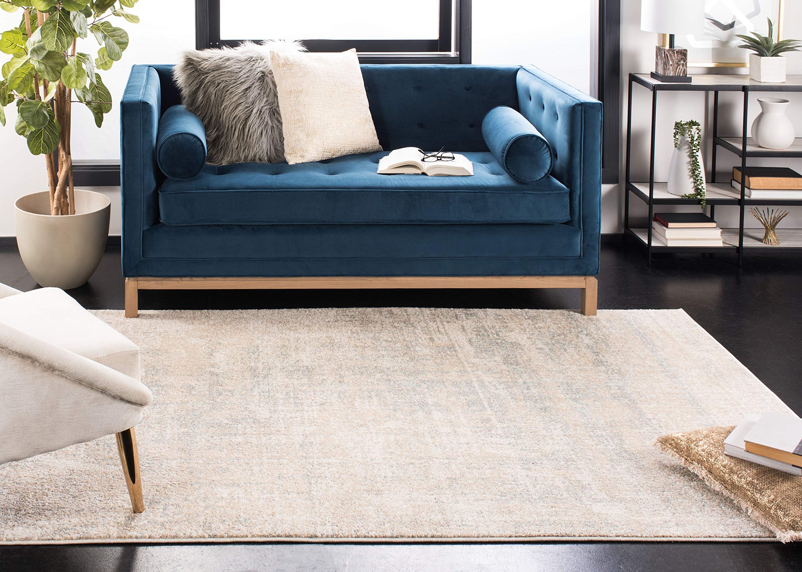 Safavieh Adirondack Collection Area Rug - 8' X 10', Beige & Slate, Modern Abstract Design, Non-Shedding & Easy Care, Ideal For H